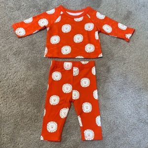 Christian Robinson Orange ‘Sun’ Print Matching Top & Bottom Set